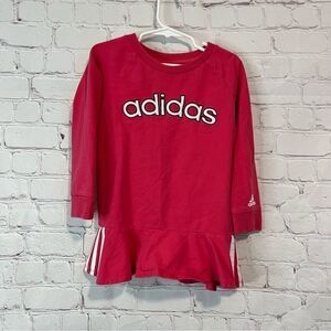 Adidas Toddler Girls Long Sleeve Sweater Top Size 4 Pink Logo Embroidered